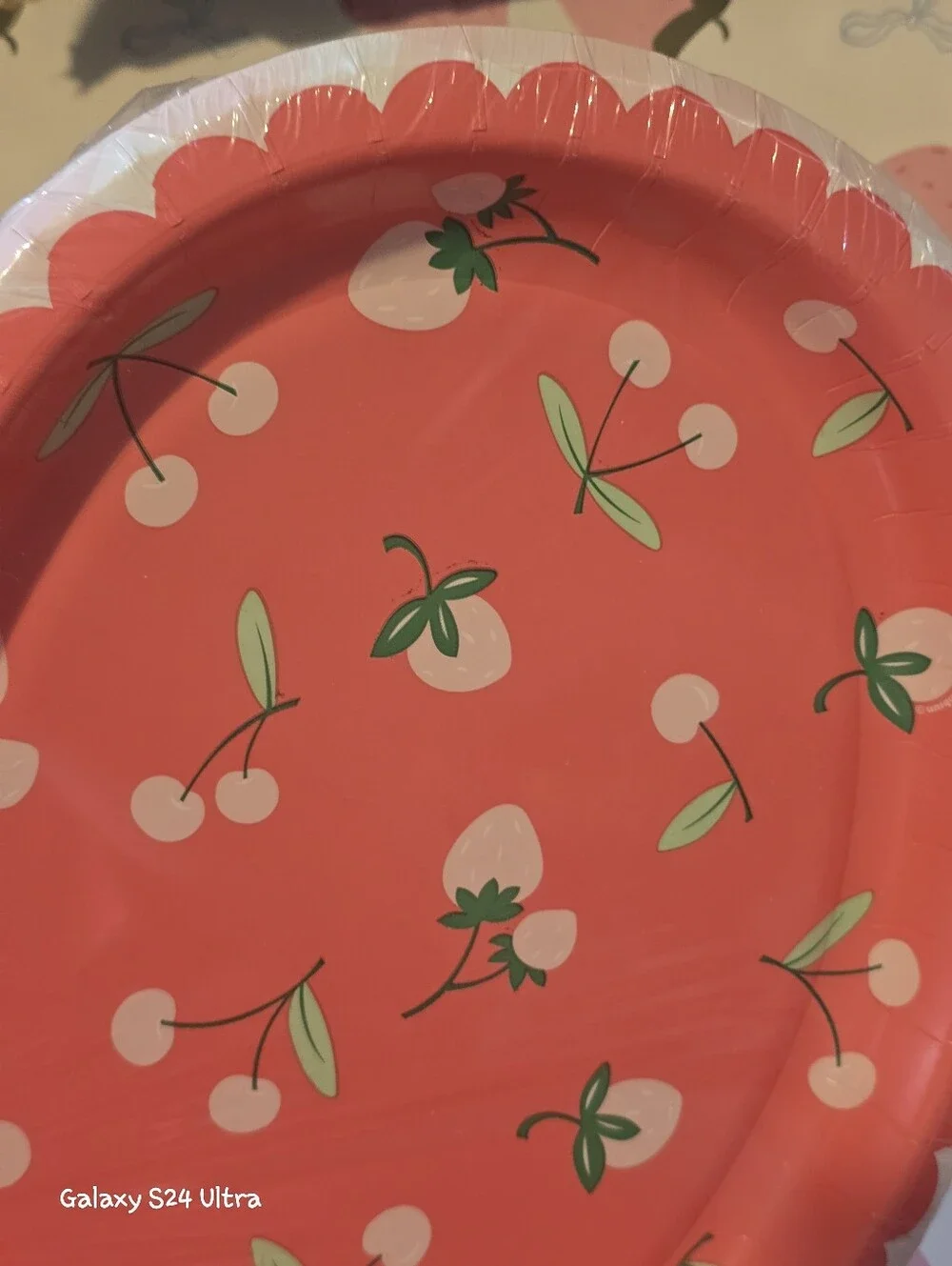 Cherry & Strawberry Decor Disposable Paper Plates 2pks Of 8ct (16 Total) NEW